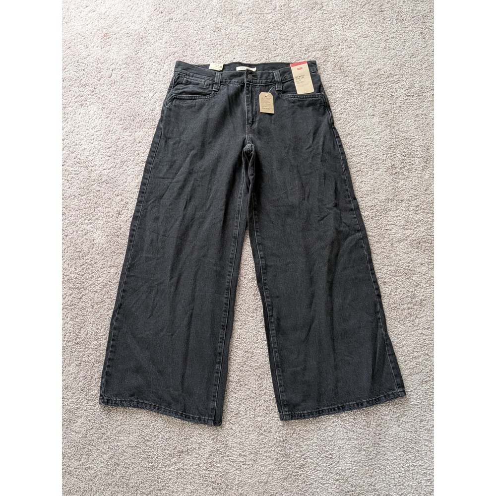 Levi's Mid-Rise 94's Baggy Wide Leg Black Jeans Women's 31x31 (Fits 34x30) NWT